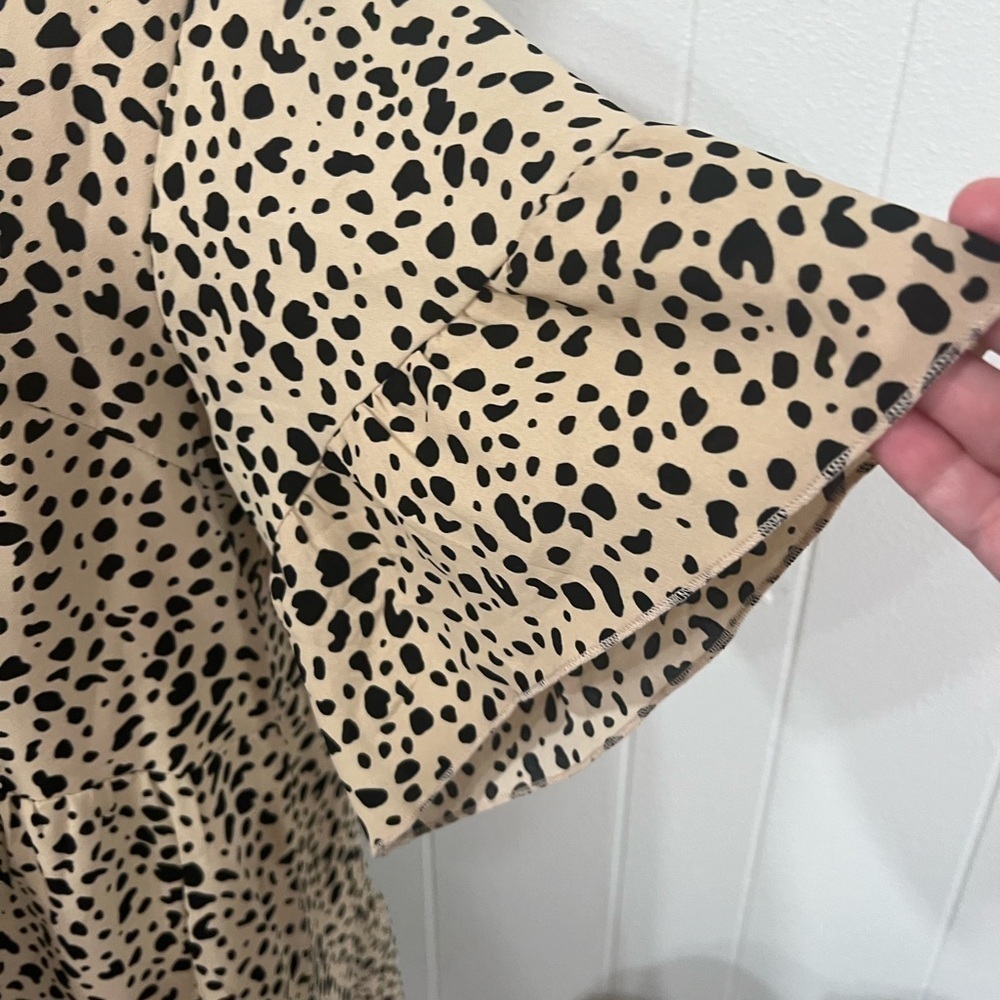 3/$25 🎈Amazon sundress leopard print swing dress with ruffles on sleeves - Picture 7 of 7